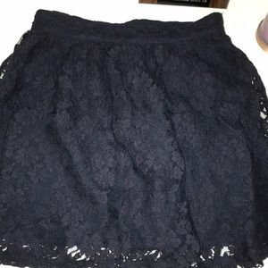 Navy blue lace mini skirt